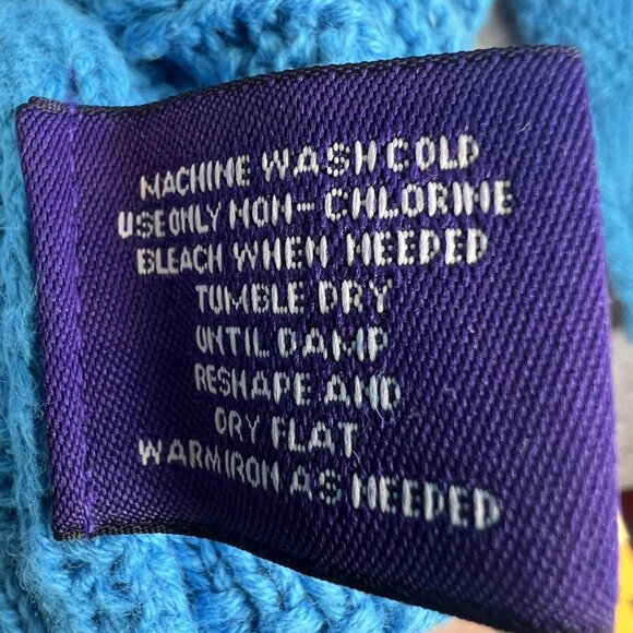 VTG Hunt Club Mens Large Sweater Blue Grandpa Core Cable Knit Pullover Japan 90s - Picture 4 of 11